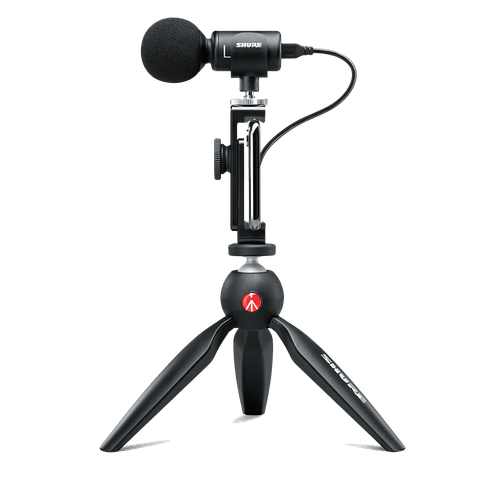 Kit de Vídeo Shure MV88+ com Microfone Digital  e Tripé Manfrotto MV88+DIG-VIDKIT