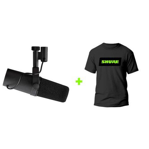 Kit Microfone Shure SM7B + Camiseta Oficial TSHURE-M Kit SM7B+T