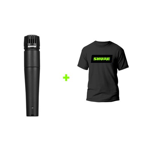 Kit Microfone Shure SM57 + Camiseta Oficial Shure SM57-LC+T