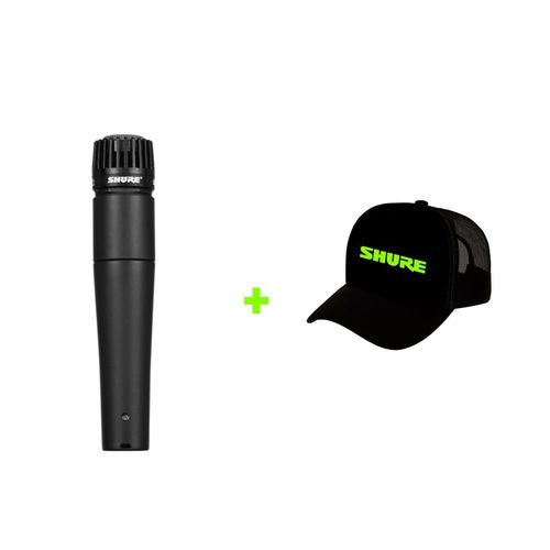 Kit Microfone Shure SM57 + Boné Trucker Oficial Shure SM57-LC+CAP