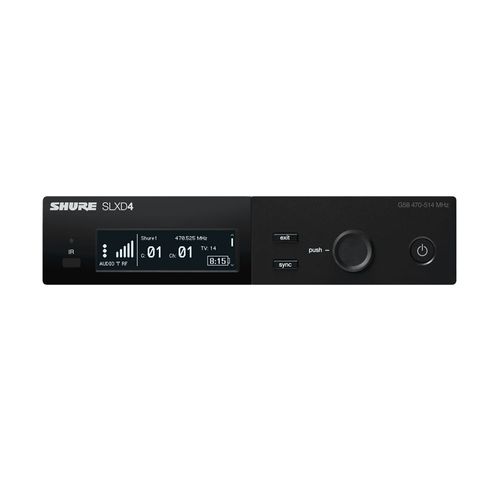 Receptor Digital Sem Fio 32 Canais Shure SLXD4BR-L55 Receptor Digital Sem Fio 32 Canais Shure SLXD4BR