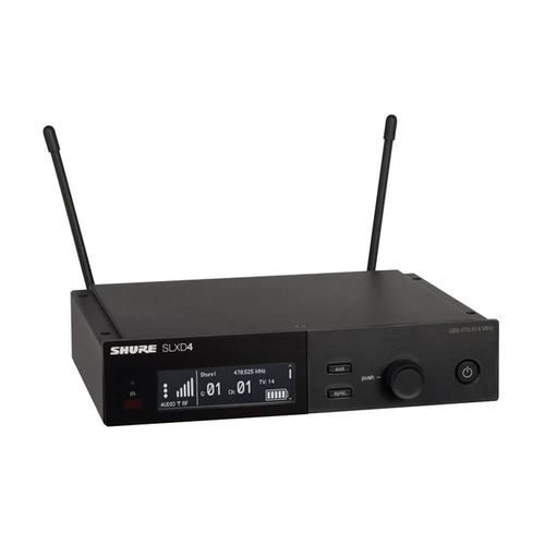 Receptor Digital Sem Fio Shure SLXD4BR-G58 Receptor Microfone Sem Fio 32 Canais Shure SLXD4BR-G58