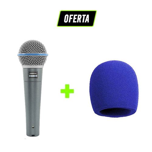 Kit Microfone BETA58A + Windscreen Azul Kit BETA58A+A58WS-BLU