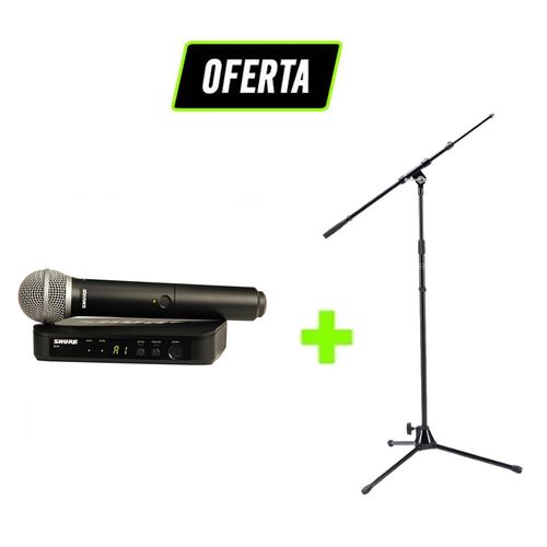 Kit Microfone Sem Fio BLX24BRPG58 + Pedestal STAND1 Kit BLX24BRPG58-M15+STAND1