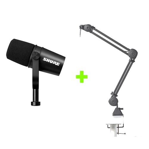 Kit Microfone Podcast Vlogger MV7X + Suporte Mesa Articulado Kit MV7X+ARM1