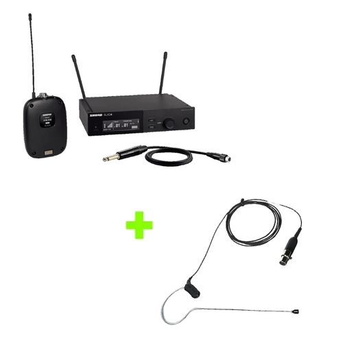 Kit Transmissor e Receptor sem fio SLXD14BR + Microfone Orelha MX153BO-TQG SLXD14BR-G58+MX153BO-TQG