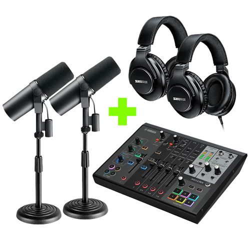 Kit Shure 2 Microfones SM7B + Suporte + 2 SRH440 e mesa AG08B SM7BX2+DESKSTAND1+AG08+SRH440