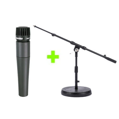 Kit Microfone instrumento SM57-LC + Pedestal bumbo Kit SM57-LC+DRUMSTAND1