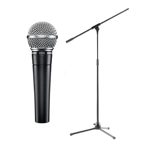 Kit Microfone Profissional SM58-LC + Pedestal Telescópico Kit SM58-LC+STAND1
