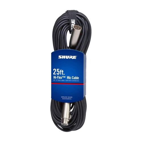 Cabo microfone XLR fêmea XLR macho 7,5m Hi flex C25J Shure Cabo microfone XLR fêmea XLR macho 7,5m Hi-flex C25J Shure