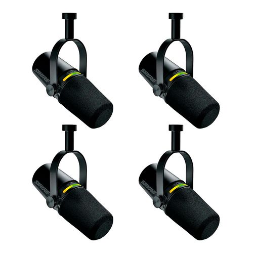 Kit 4 Microfones Digitais USB Shure MV7+-K