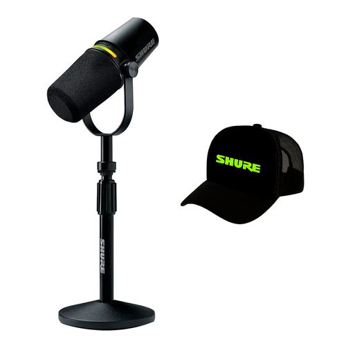 Kit  Microfone Shure MV7+-K com Tripé Manfrotto e Boné Kit Microfone Shure MV7+-K com Tripé Manfrotto e Boné