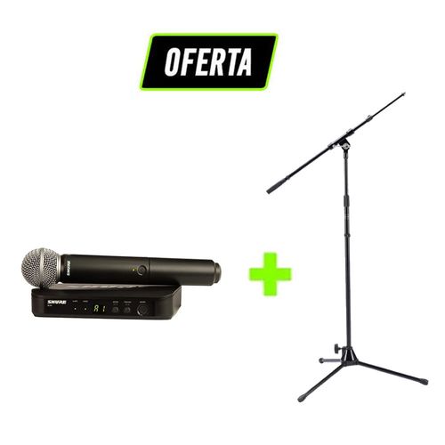 Kit Microfone Sem Fio BLX24BR + Pedestal Articulado STAND1 Kit BLX24BRSM58-M15+STAND1
